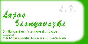 lajos visnyovszki business card